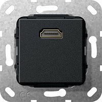 Розетка HDMI без рамки Gira System55 1-м. 16А антрацит